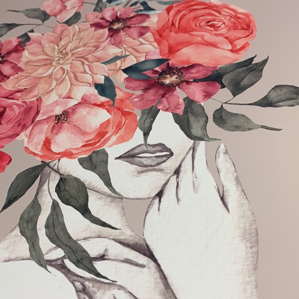 Abstract Floral Woman Wall Art Print Unframed - Picture 11 of 16